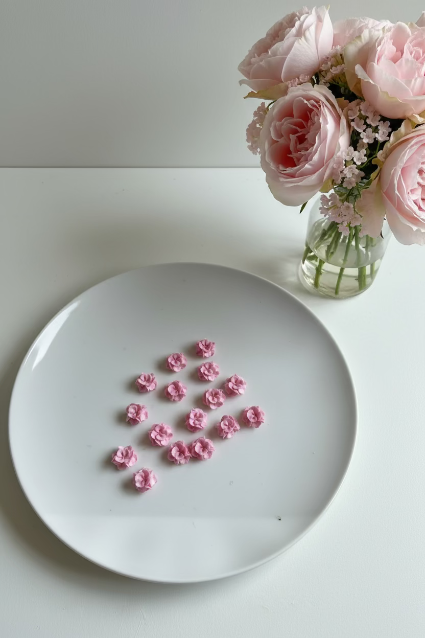 14mm Light pink flower shaped beads for jewellery making and crafts, pack of 50