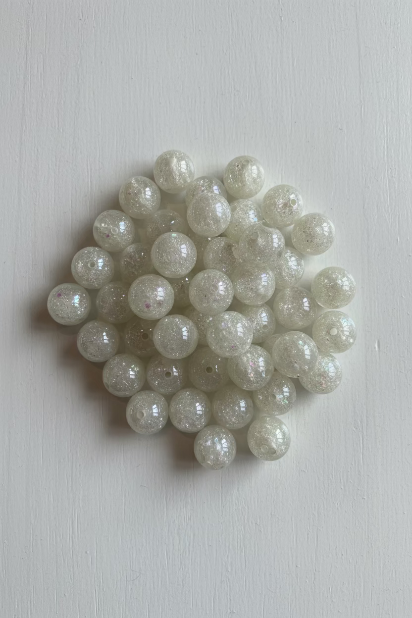 16mm Glitter Cloud Beads - pack of 5