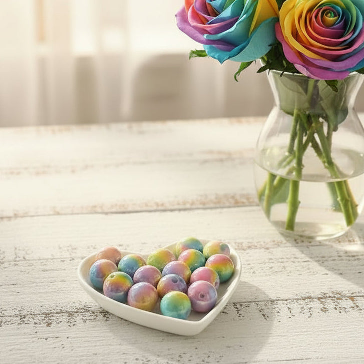 16mm Resin Rainbow Beads - pack of 5