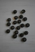 12mm Gun Metal/Black Fancy Bead Caps - pack of 10