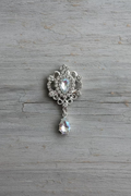 Silver Metal Pendant with Dangle