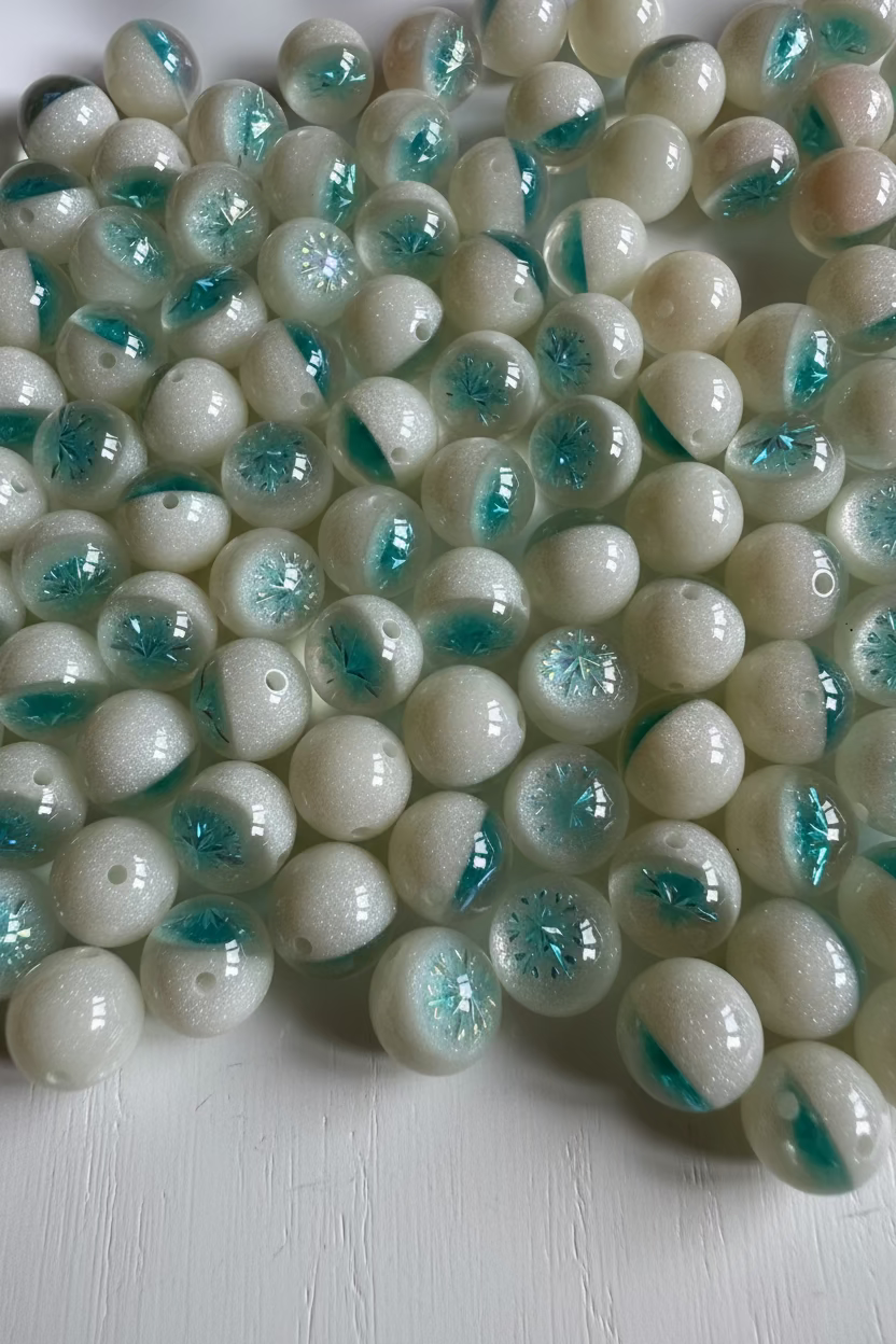 16mm Snowflake Beads - pack of 5 - colour changing