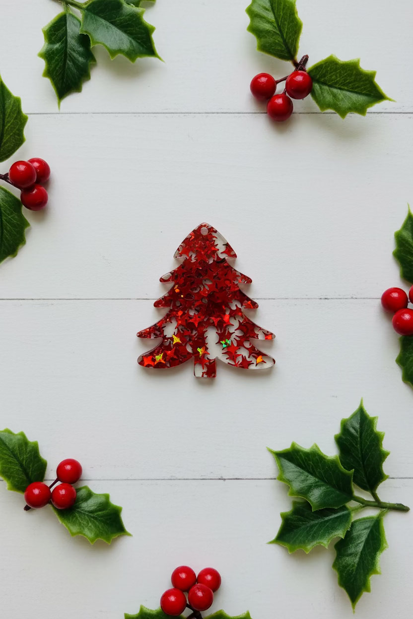 Christmas tree acrylic pendants for festive jewellery making - Kingyscrafts