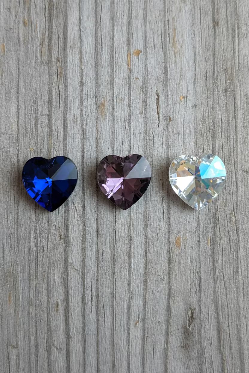 K9 Glass Faceted Hearts - sold individually