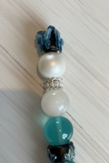 Fancy silver and pearl spacer beads pack of 5 for jewellery making and bead pens - Kingyscrafts