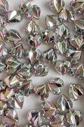 20mm Acrylic Diamond Cut Hearts Rainbow Metallic - pack of 5