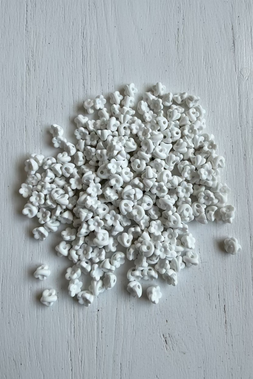 10mm Silicone touch Flower beads - pack of 10
