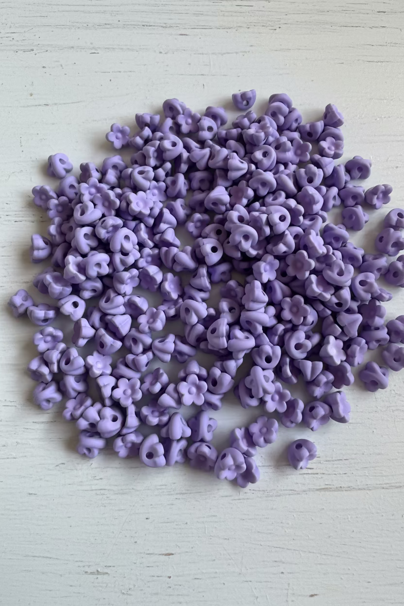 10mm silicone touch flower beads pack of 10