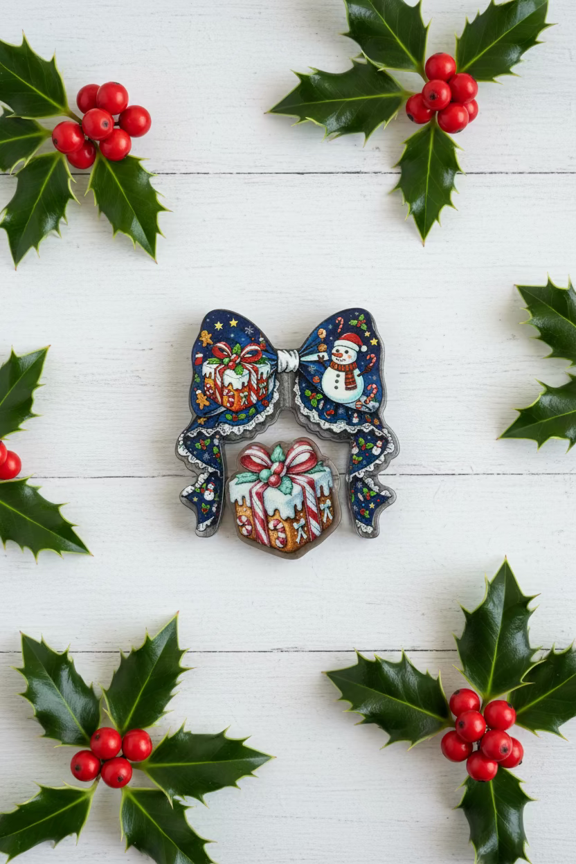 Christmas acrylic bow and bead craft set for beaded pens