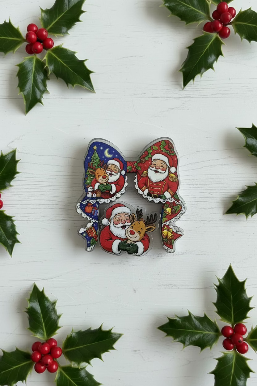 Christmas acrylic bow and bead craft set for beaded pens