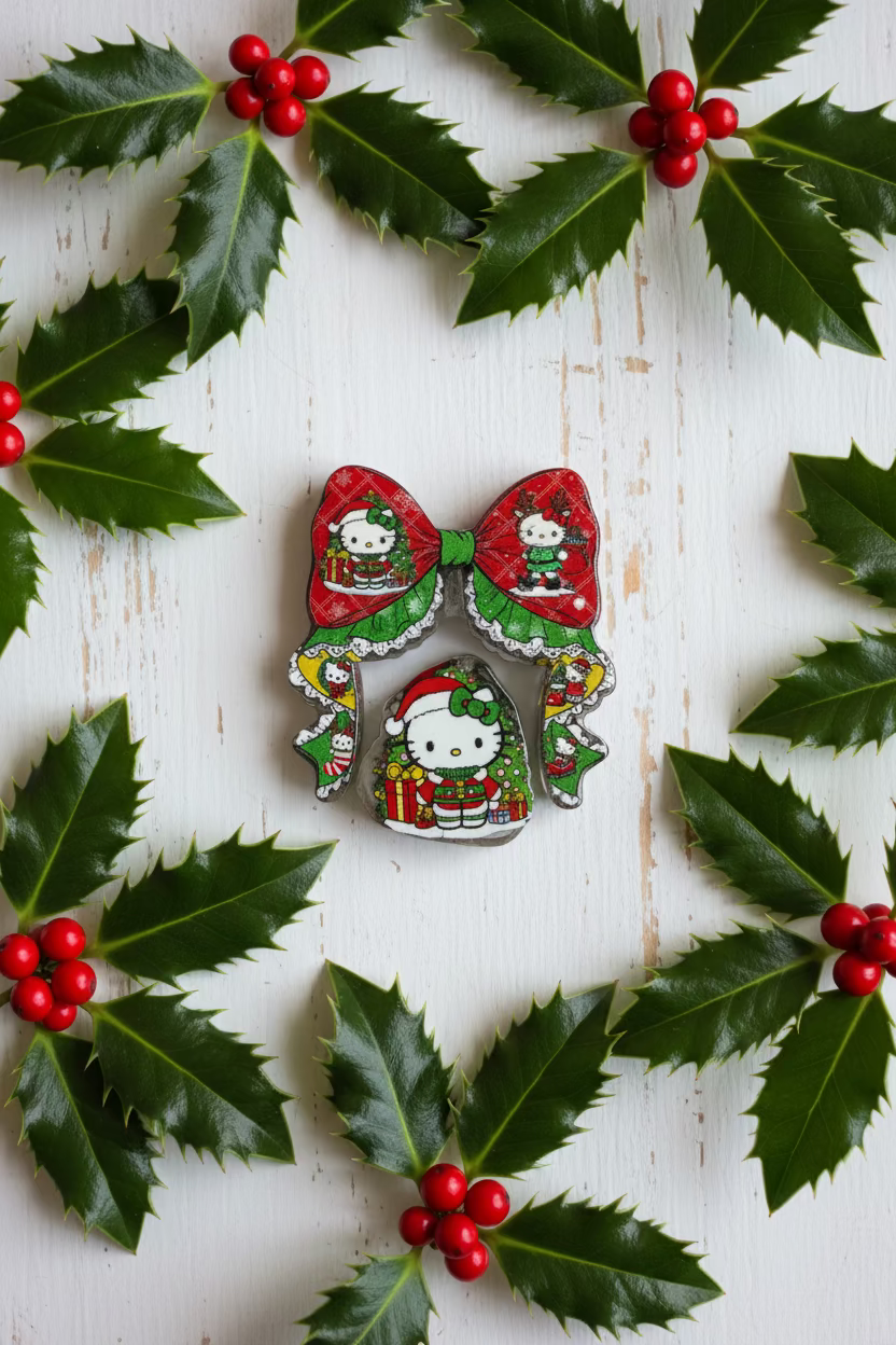 Christmas acrylic bow and bead craft set for beaded pens