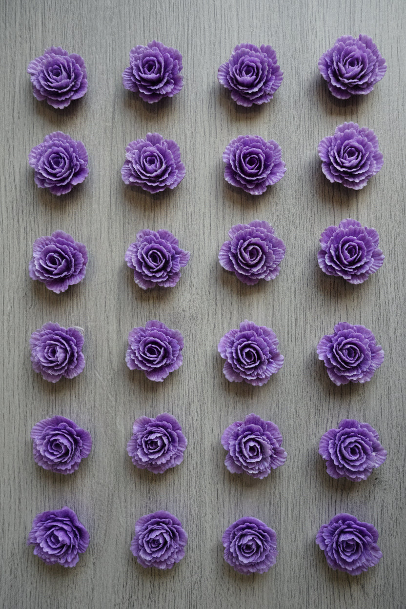 25mm Soft  Flowers - Pack of 10 - Various Colours