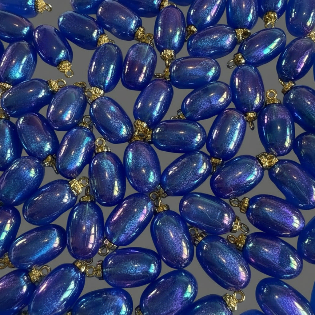 Shimmer Pendant Beads - pack of 6 - various colours