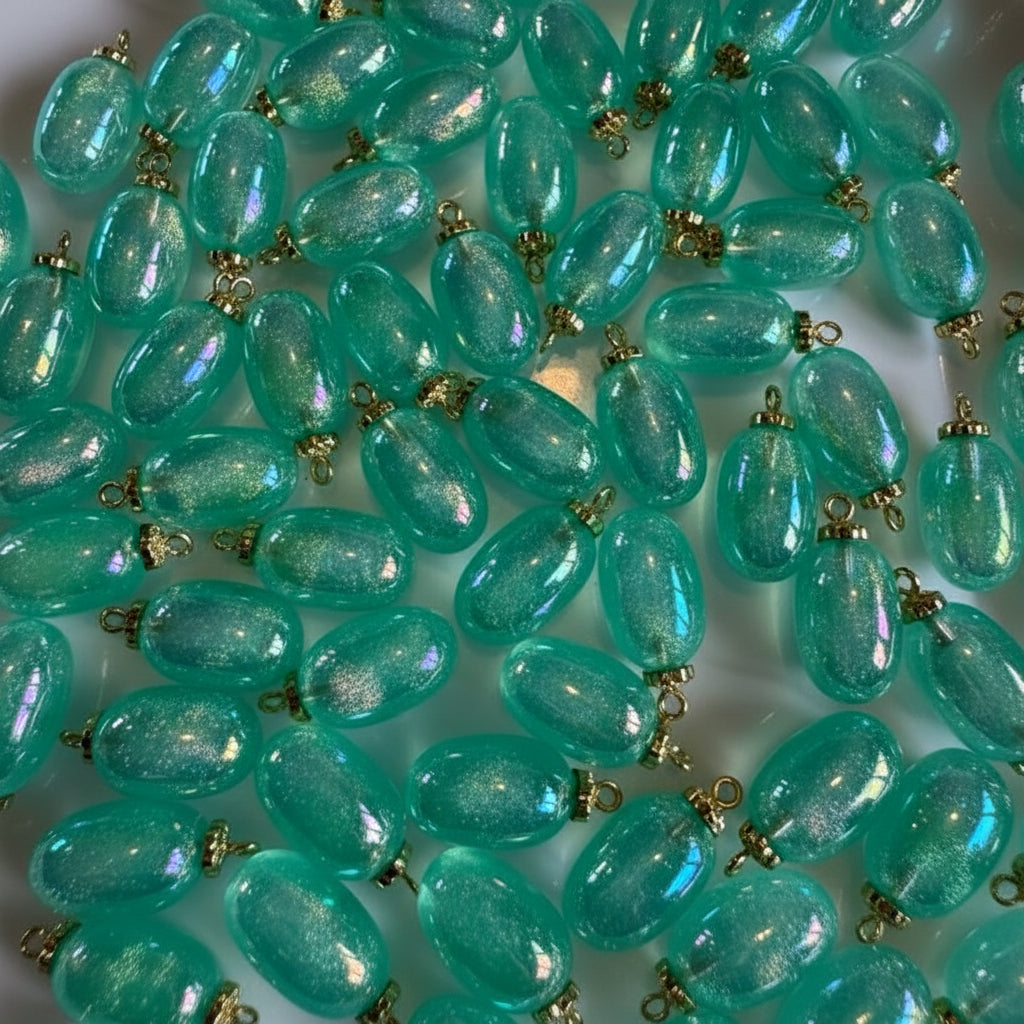 Shimmer Pendant Beads - pack of 6 - various colours