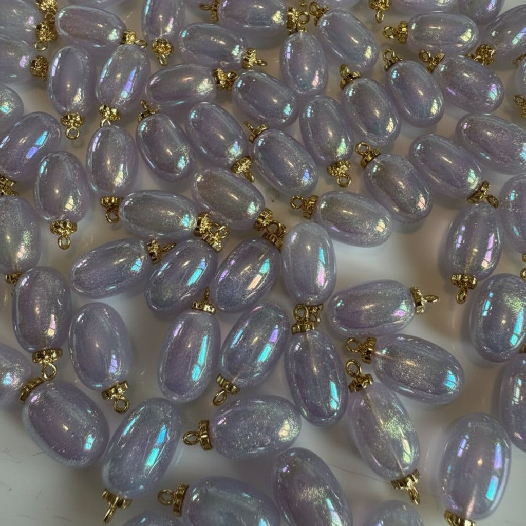 Shimmer Pendant Beads - pack of 6 - various colours