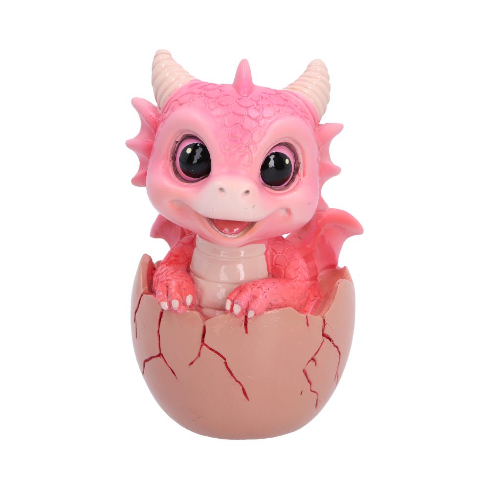 Shellbound pink dragon figurine emerging from a cracked egg.