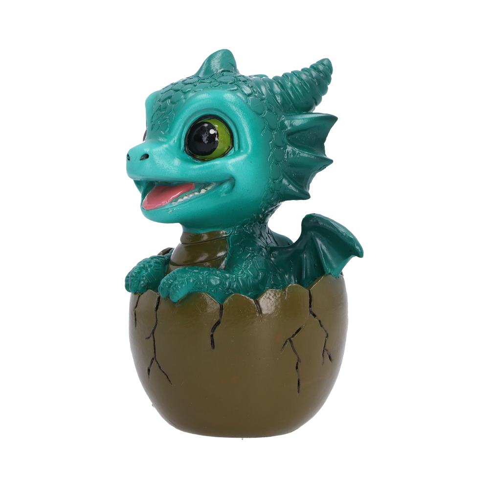 Shellbound green dragon figurine emerging from a cracked egg
